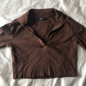 Zara Long Sleeved Crop Top